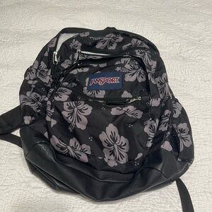 Jansport hibiscus black & grey backpack